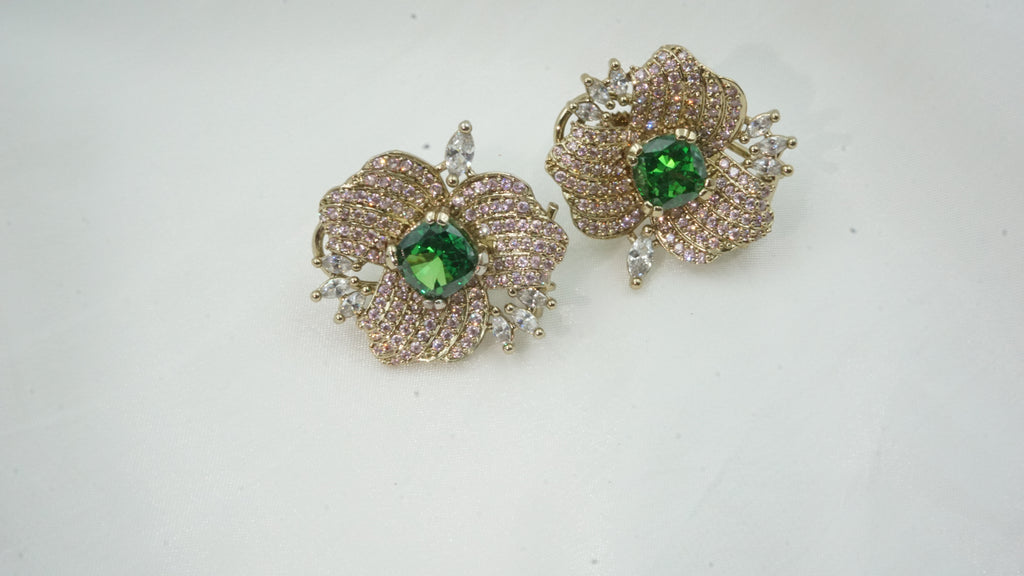 Emerald Gulaab Statement Earring | SV-EE-09